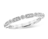 14 Karat White Gold Wedding Band or Fashion Ring with 0.13 Carats Tota